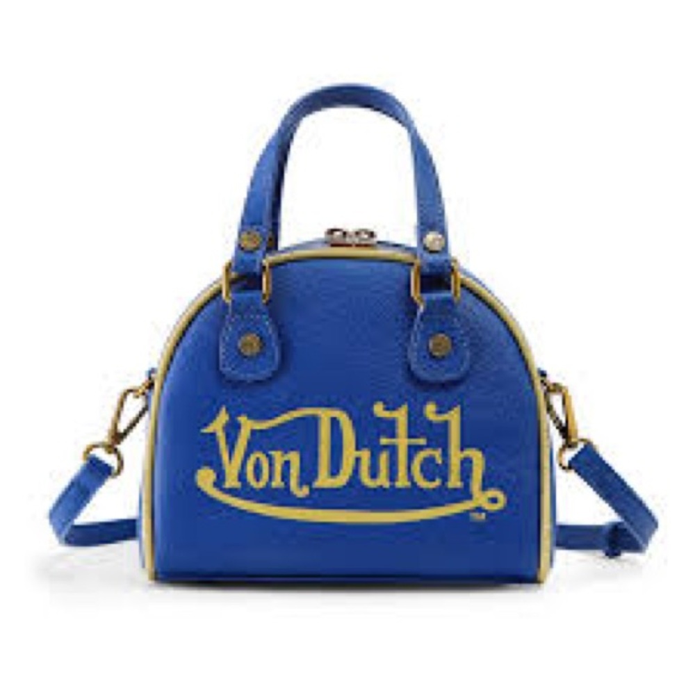 Von Dutch Blue and Yellow Mini Dome Satchel